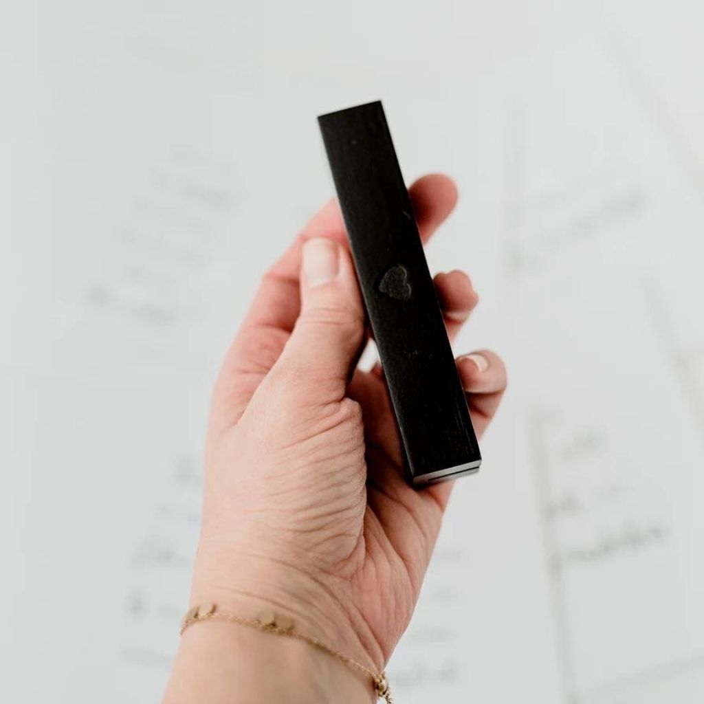 Eulenschnitt - Kartenhalter 2-er Set Herz schwarz