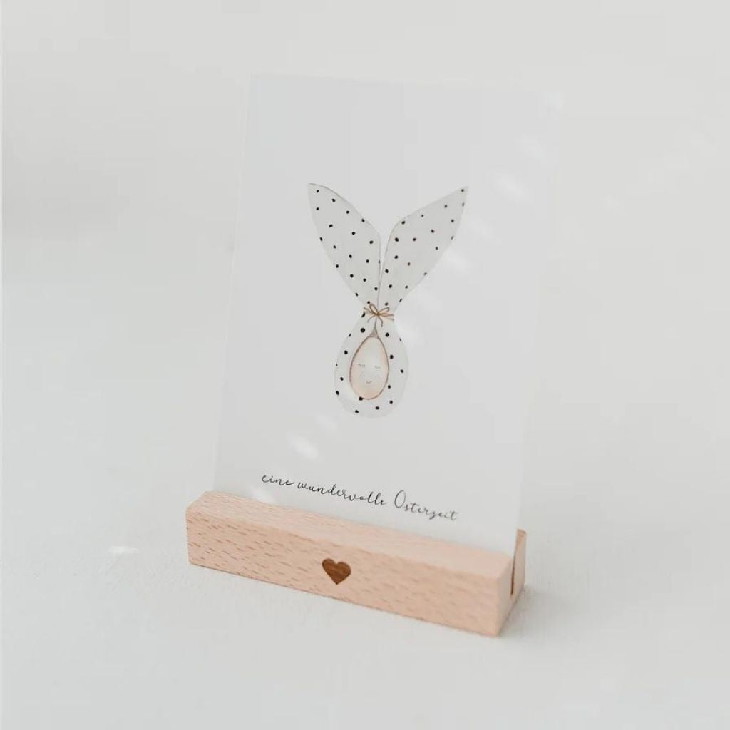 Eulenschnitt - Kartenhalter 2-er Set Herz natur