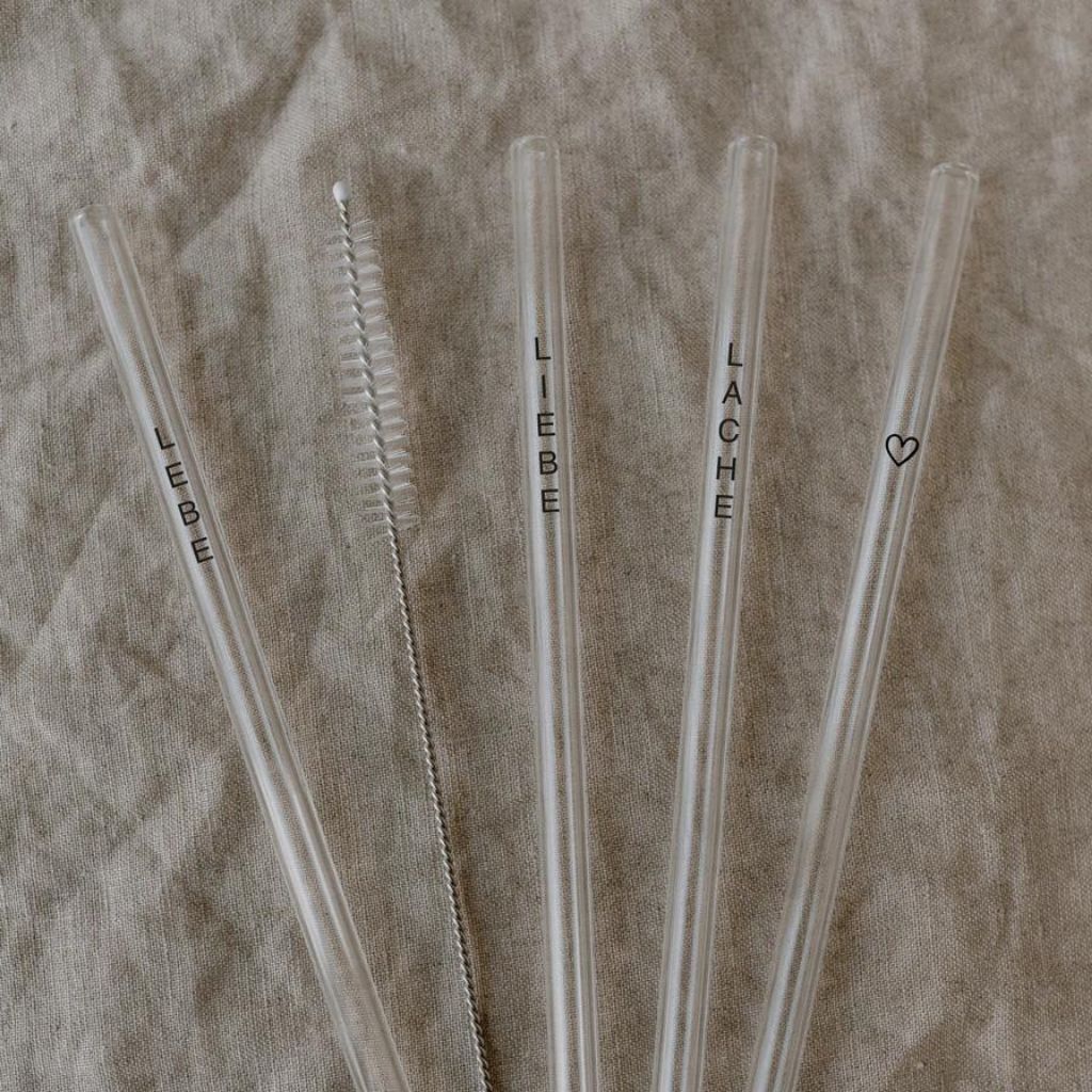 Eulenschnitt - Trinkhalme "LEBE, LIEBE...