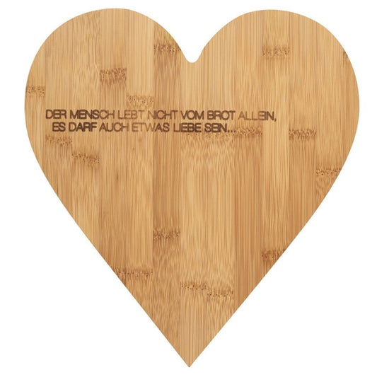 Räder Herzbrett Bambusherz 'Der Mensch lebt nicht vom Brot..' - Räder - Ammon Gehrden