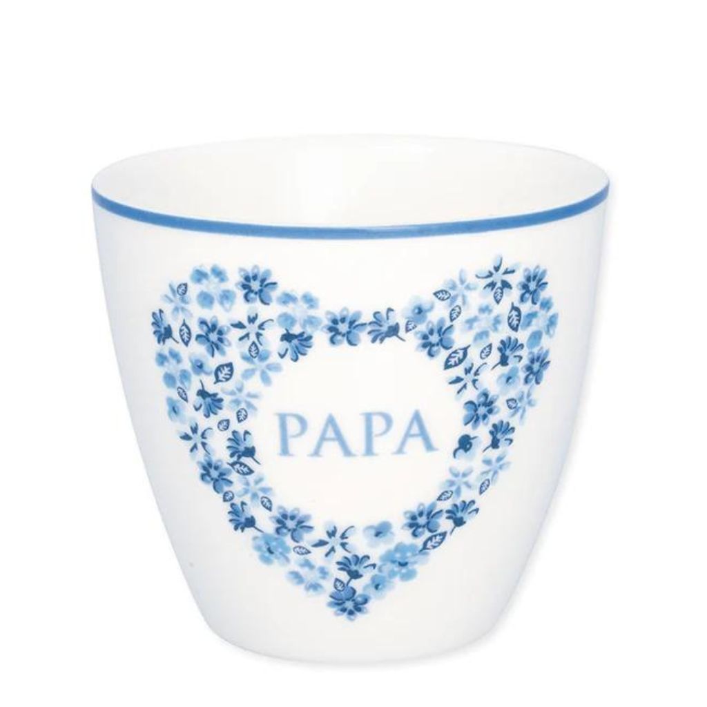 Greengate Latte Cup Papa heart blue